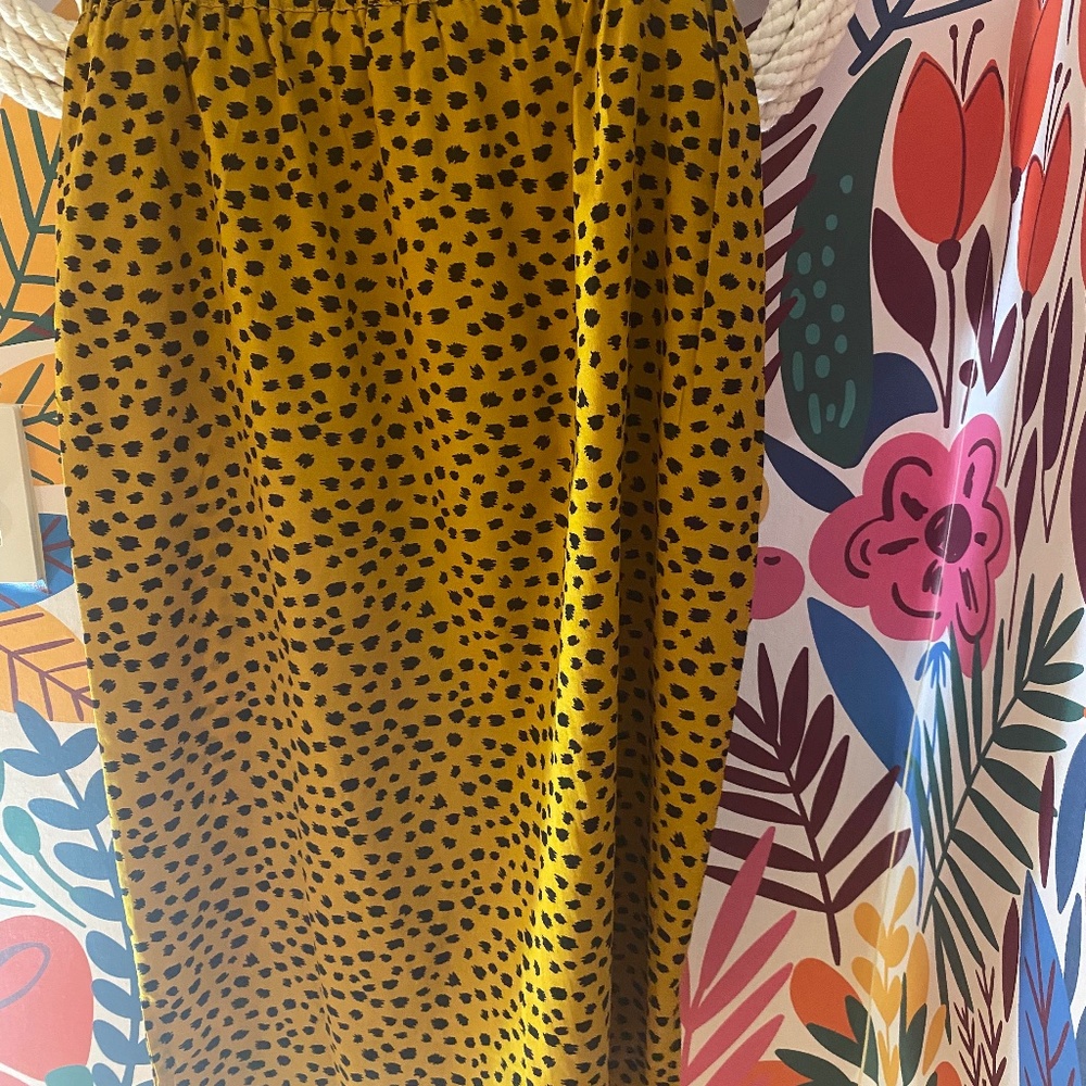 Animal print mid length skirt